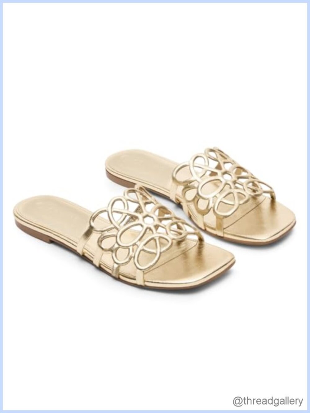Faux Leather Square Open Toe Slide Sandals Slip On Flat Summer Beach Shoes